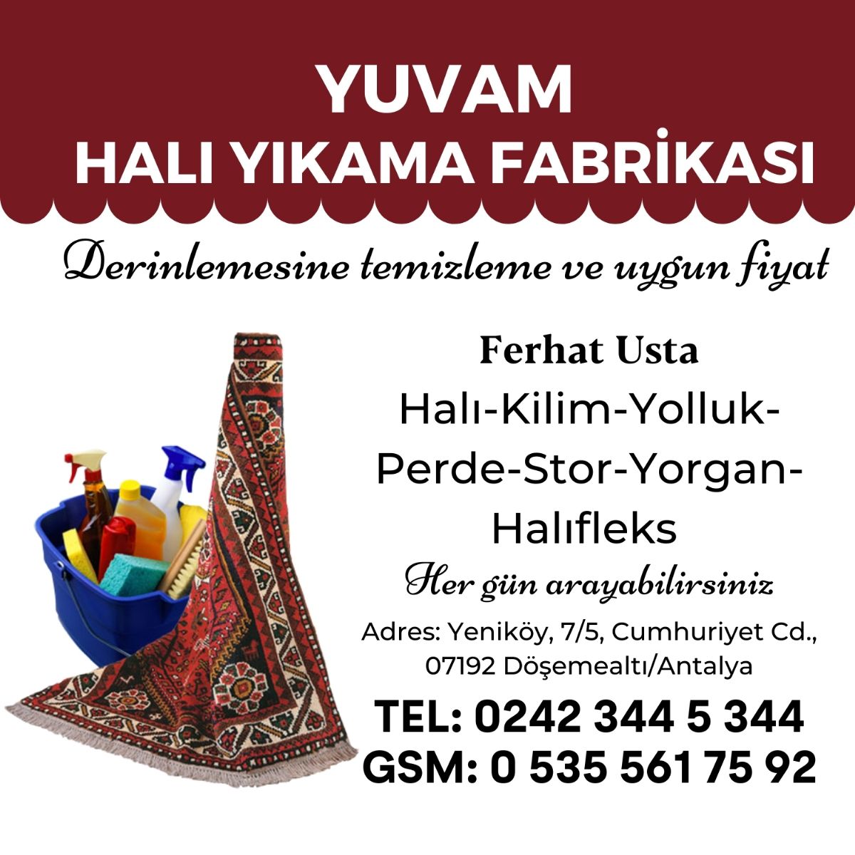 antalya yenikoy hali yikama dosemealti hali yikama 0242 344 5 344